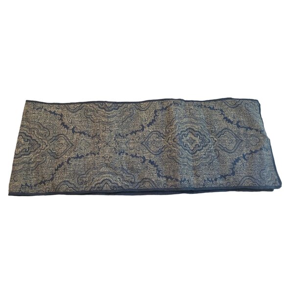 Pier 1 Imports Blue & Beige Decorative Table Runner 13"x72" - Picture 1 of 4